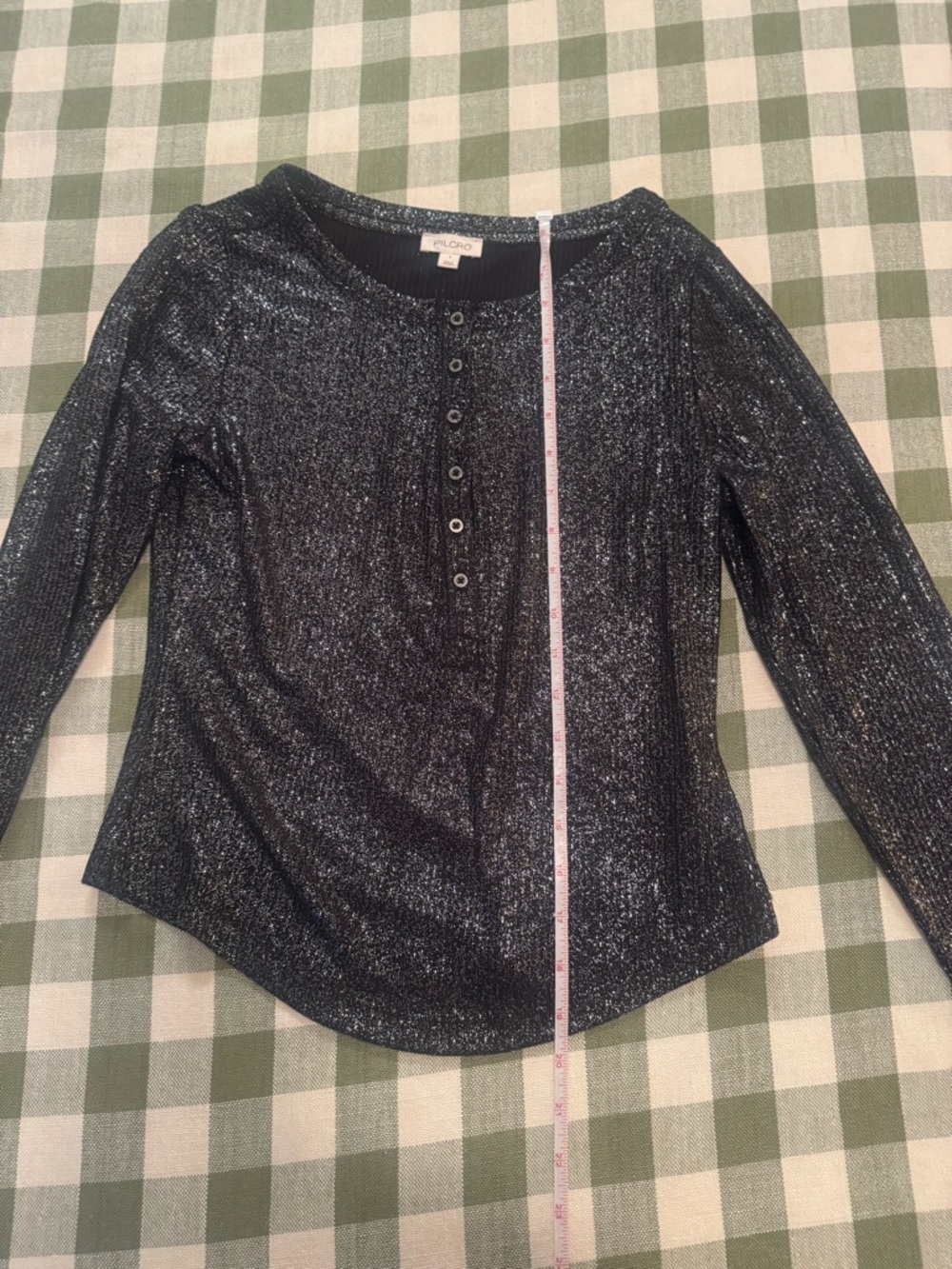 Anthropologie The Andie Ribbed Spotlight Henley Long Sleeve by Pilcro - Picture 10 of 15